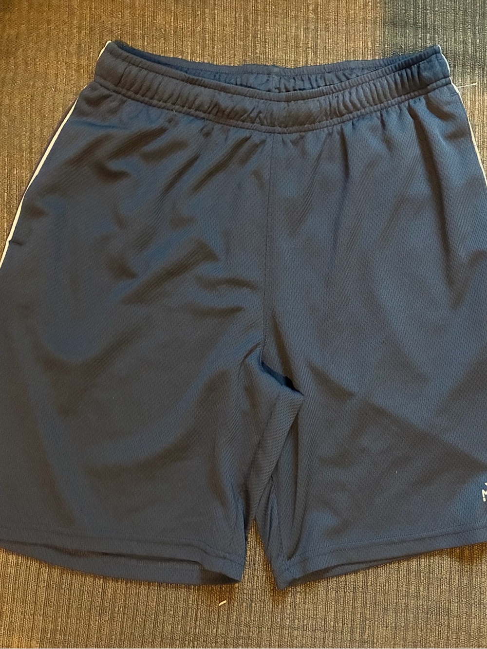 MTA Sport Men's Navy Blue Athletic Shorts with Side Stripe